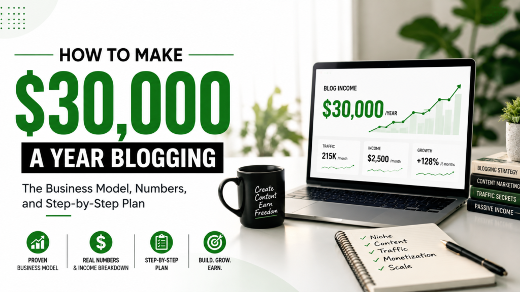 How to Make $30,000 a Year Blogging: The Business Model, Numbers, and Step-by-Step Plan
